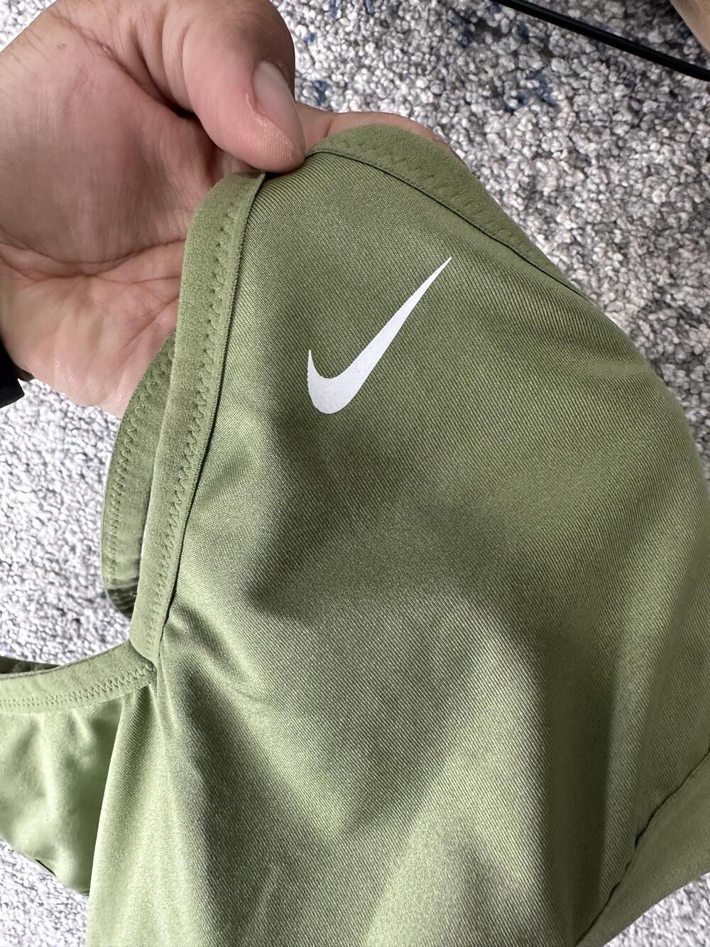 Nike Sports Bra Womens Large Green Crossback Mesh Lined Yoga Athletic Top - Picture 6 of 6